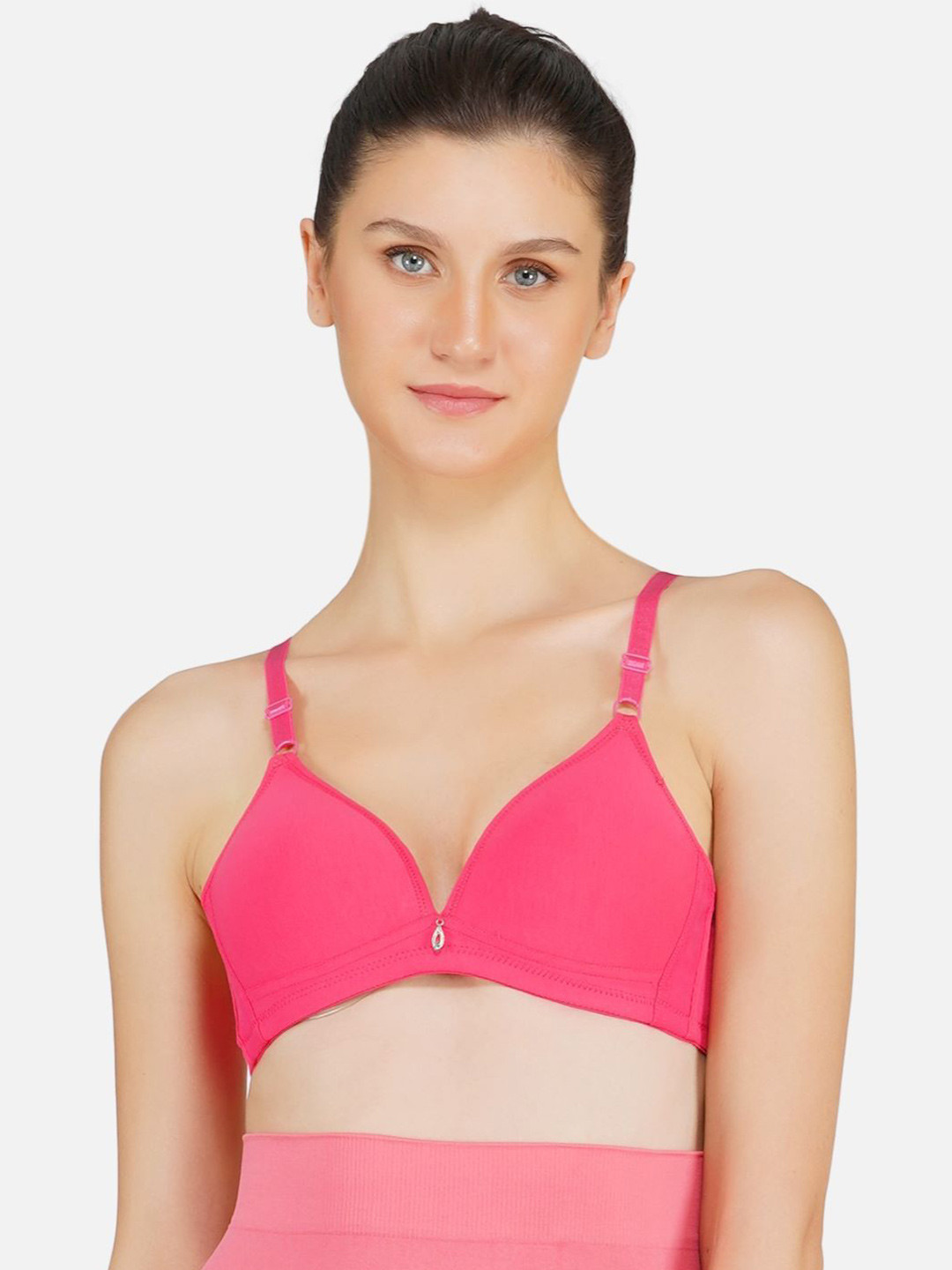 Poftik Full Coverage Lightly Padded Cotton T-shirt Bra 1PC_30B_GAJRI_COTTON_PAD_BRA___B1