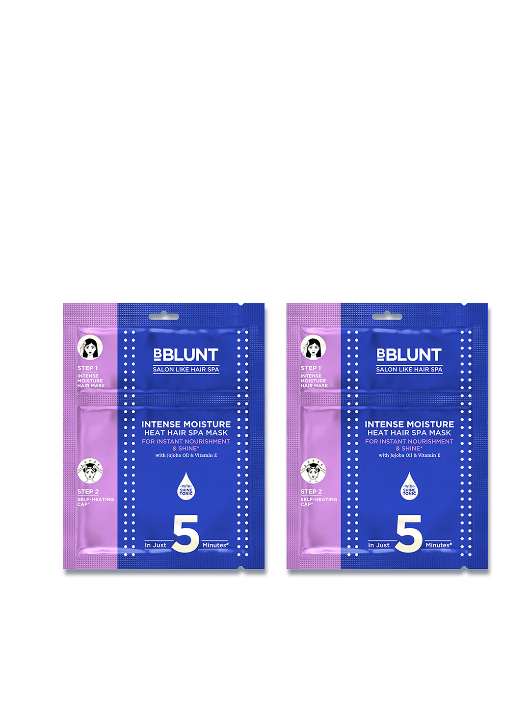BBLUNT Set Of 2 Intense Moisture Heat Hair Spa Mask with Jojoba Oil & Vitamin E - 70g Each