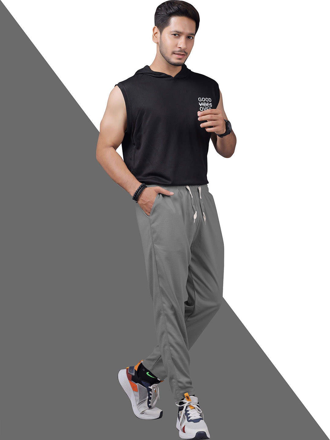 Septem Men Cotton Mid Rise Gym Sport Track Pants