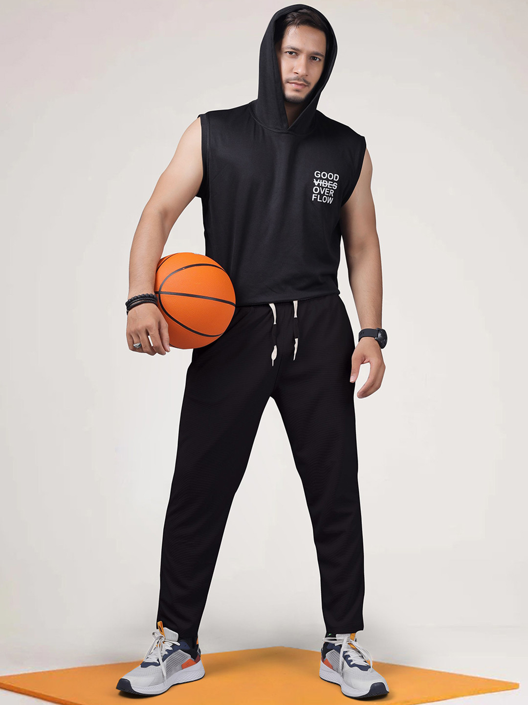 Septem Men Cotton Mid Rise Gym Sport Track Pants