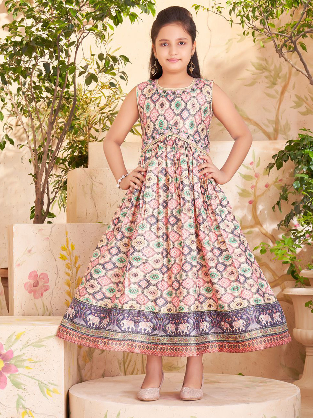 BAESD Net Fit & Flare Midi Dress