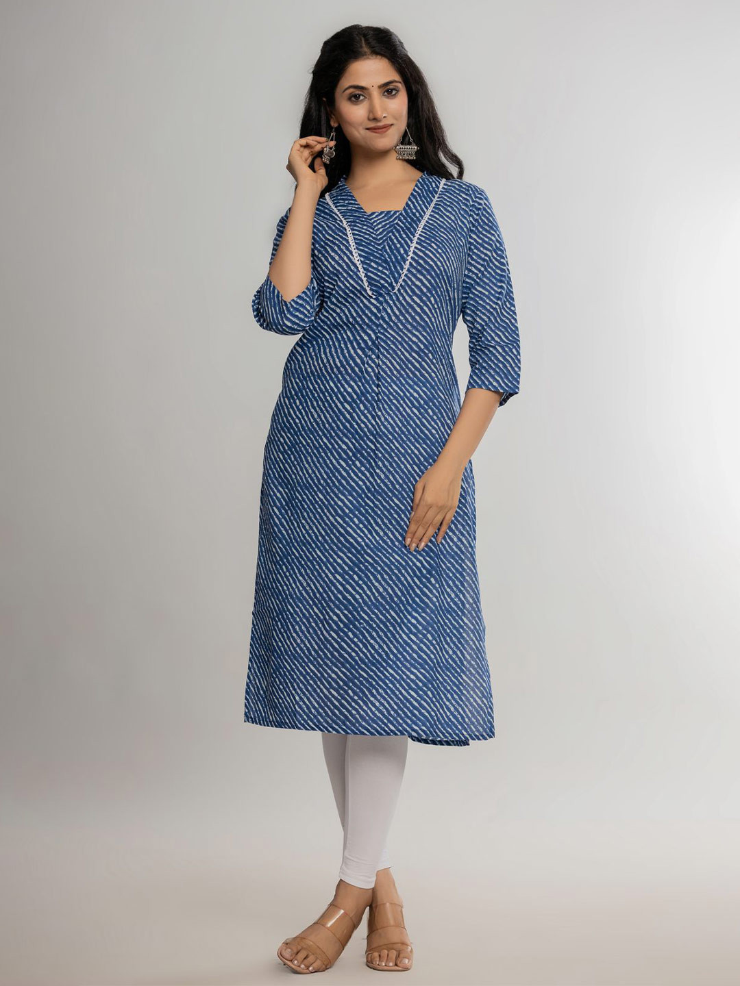 Krati Creations Stylish, Treandy cotton Leheriya Printed kurti