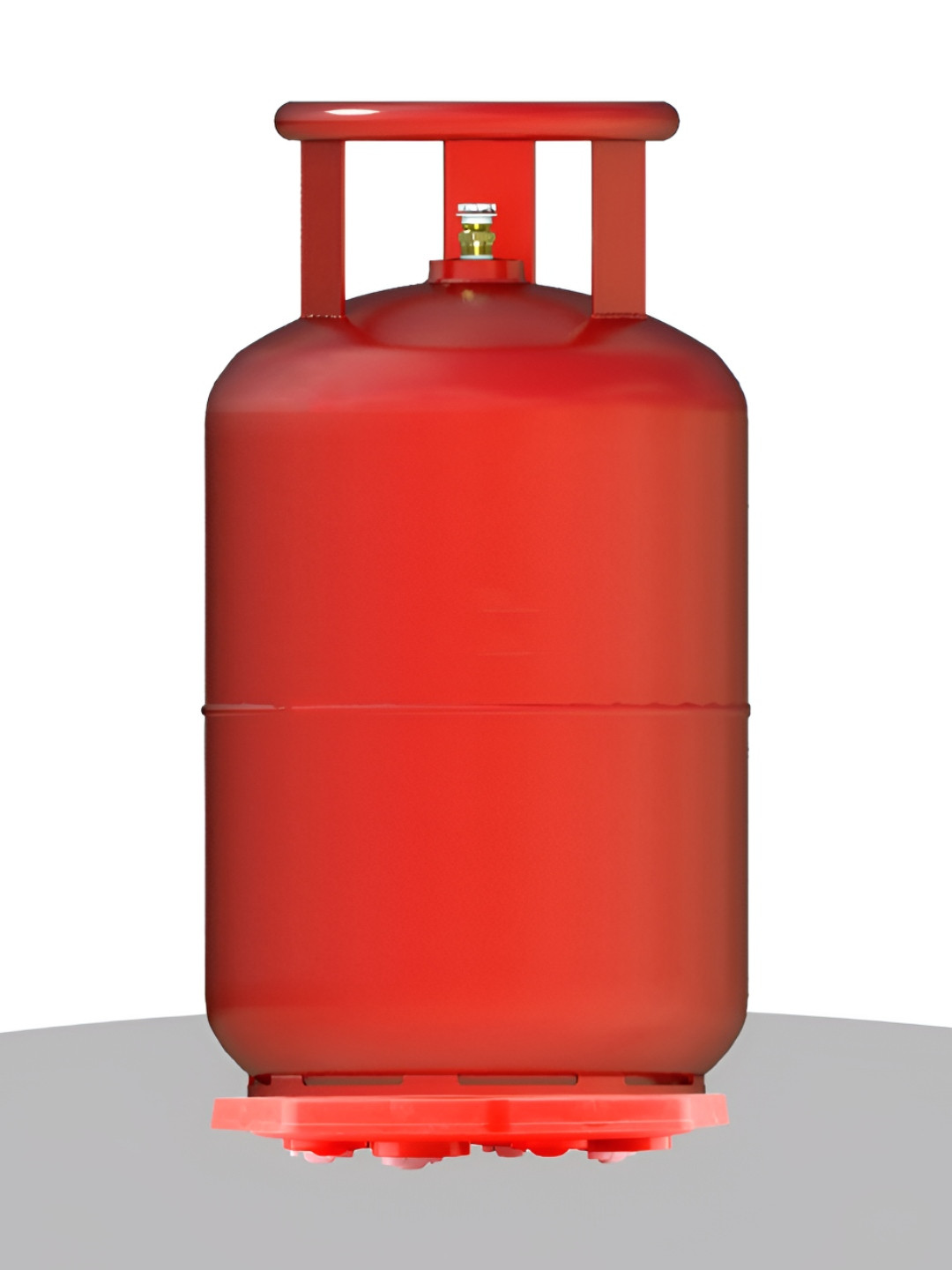 Kuber Industries Red Cylinder Trolley Stand with Wheels