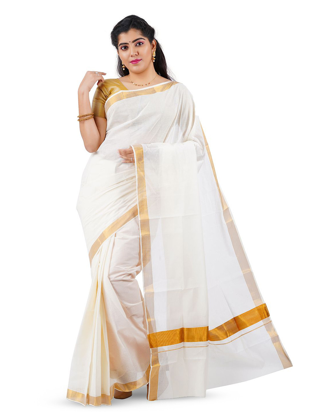 Rst R Selvamani Tex Zari Pure Cotton Kasavu Saree