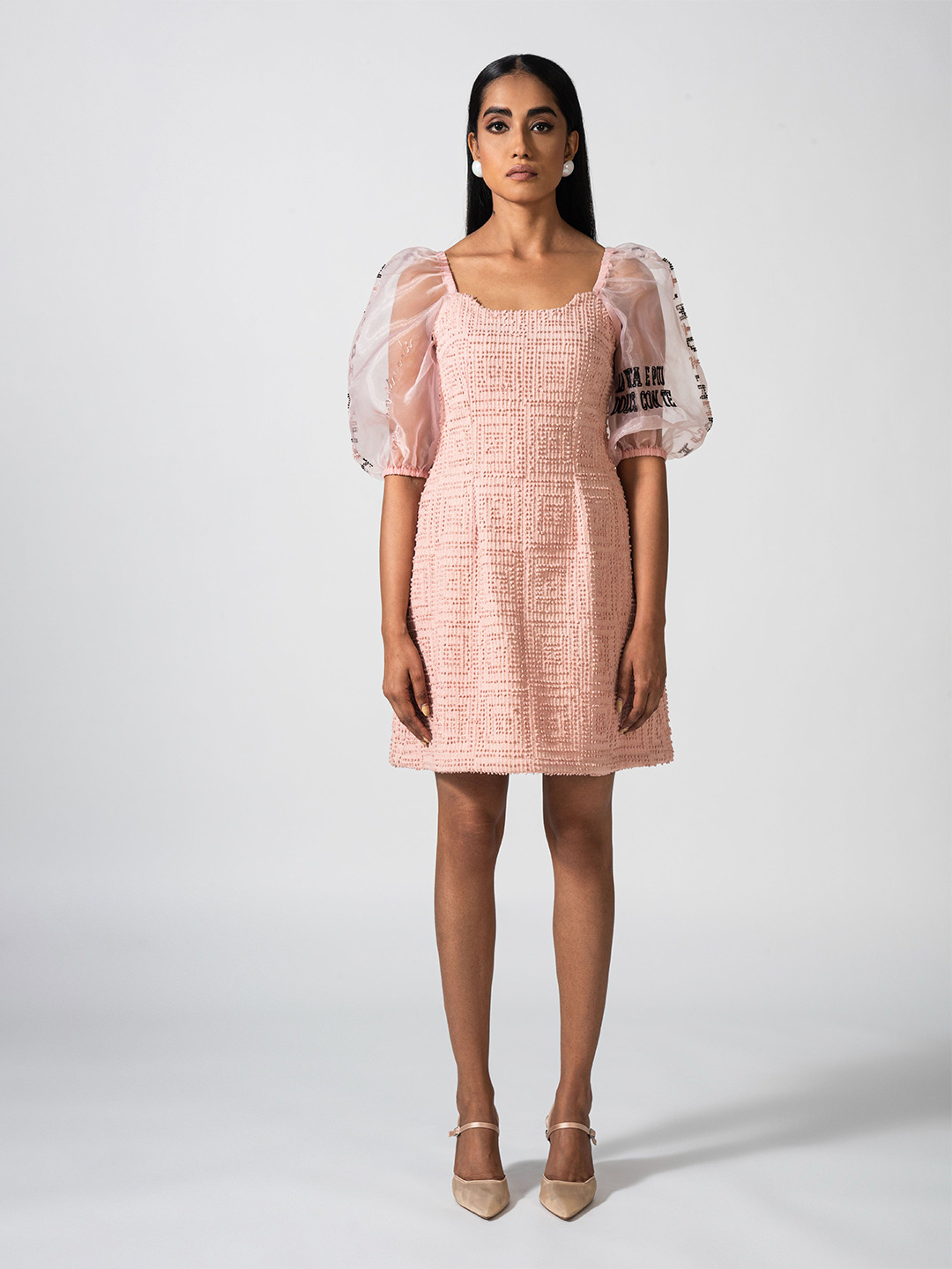 Pocketful Of Cherrie Women Puff Sleeves A-Line Dress