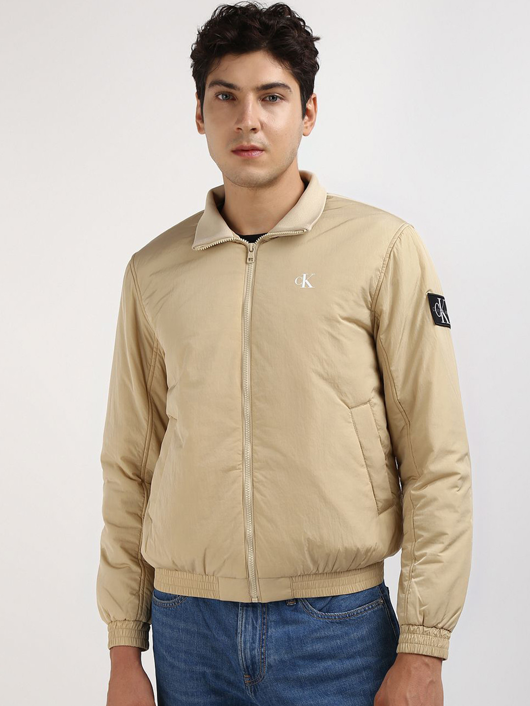 Calvin Klein Men Geometric Bomber Jacket