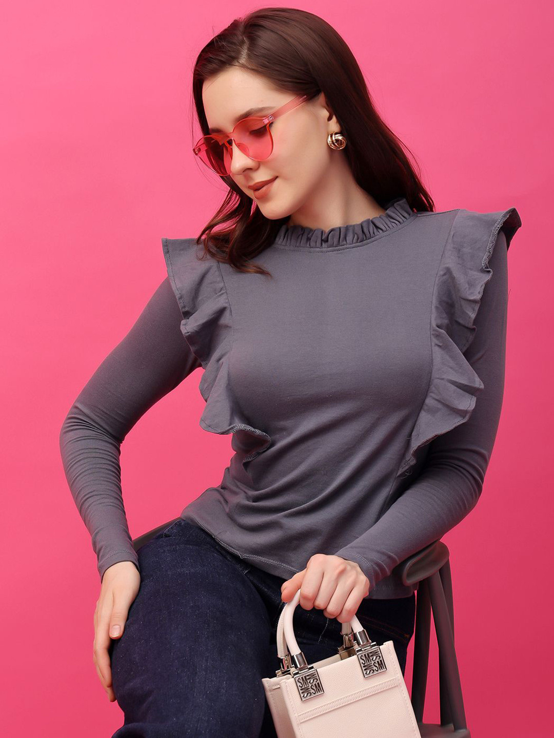 Cation  full sleeves Cotton Top for women