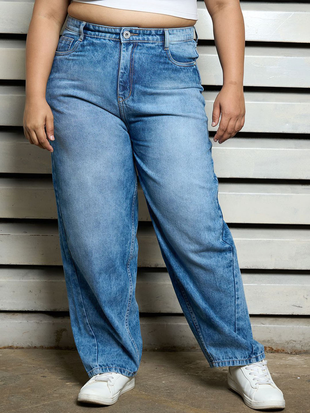 Freeform by High Star Plus Size Women High-Rise carrot fit Jeans
