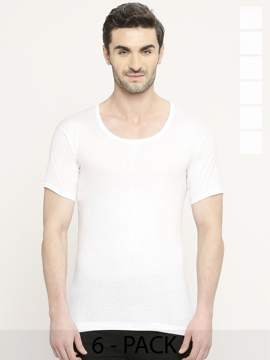 VIP Men 6 Pcs Cotton Innerwear Vests VP-MI-VS-CLSRS-10P-80-PO6