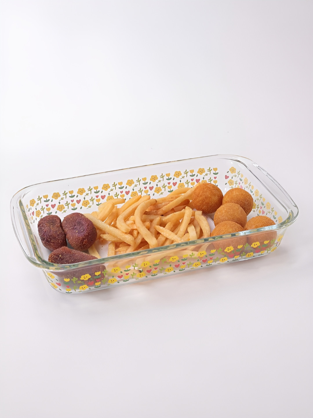 Kuber Industries Transaprent Printed Borosilicate Glass Baking Dish 1.6 L