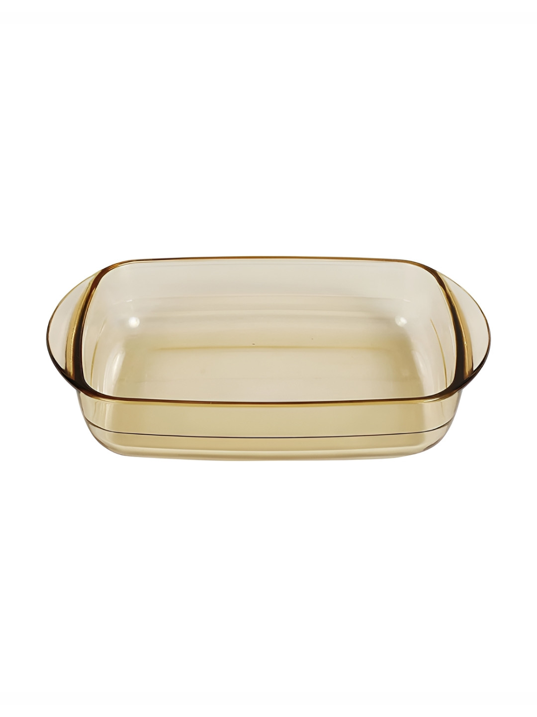 Kuber Industries Brown Borosilicate Glass Baking Serving Tray