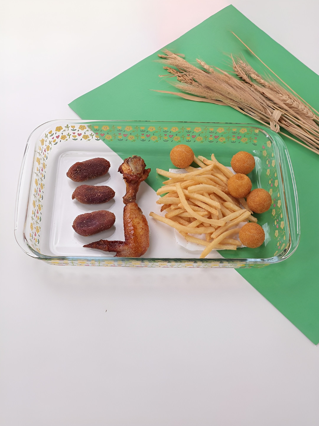 Kuber Industries Transparent Printed Borosilicate Glass Bakeware