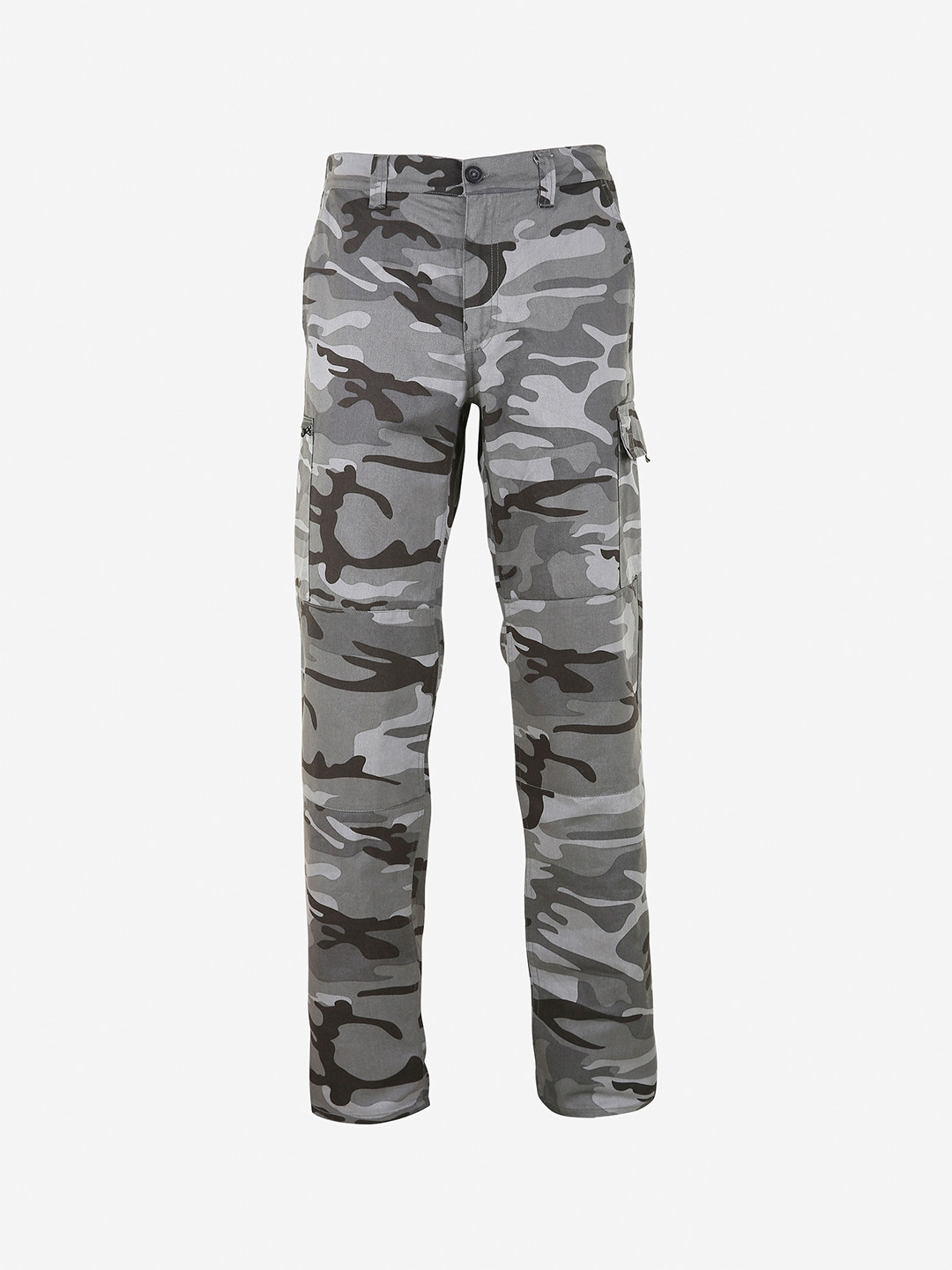 Decathlon SOLOGNAC - Men Black Camouflage Regular Fit Hiking Cargo Trousers