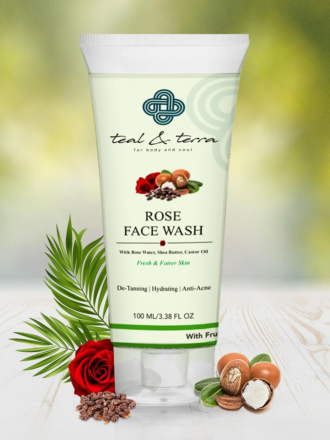 teal & terra Rose Face Wash With Shea Butter & Olive Oil - 100ml