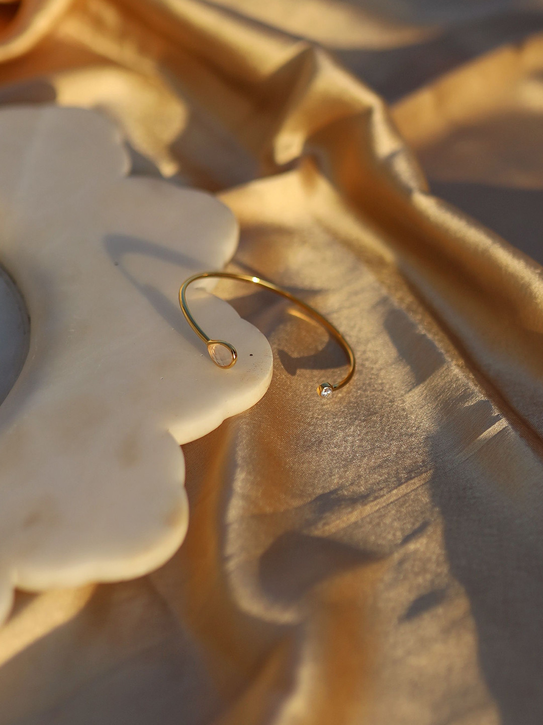 Perfectly Average Women 18k Gold Plated Jewellery Rose Quartz Bracelet