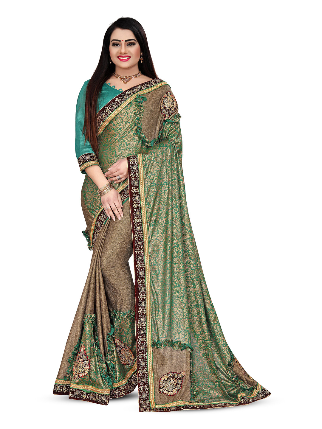 NV Patel Embellished Embroidered Saree