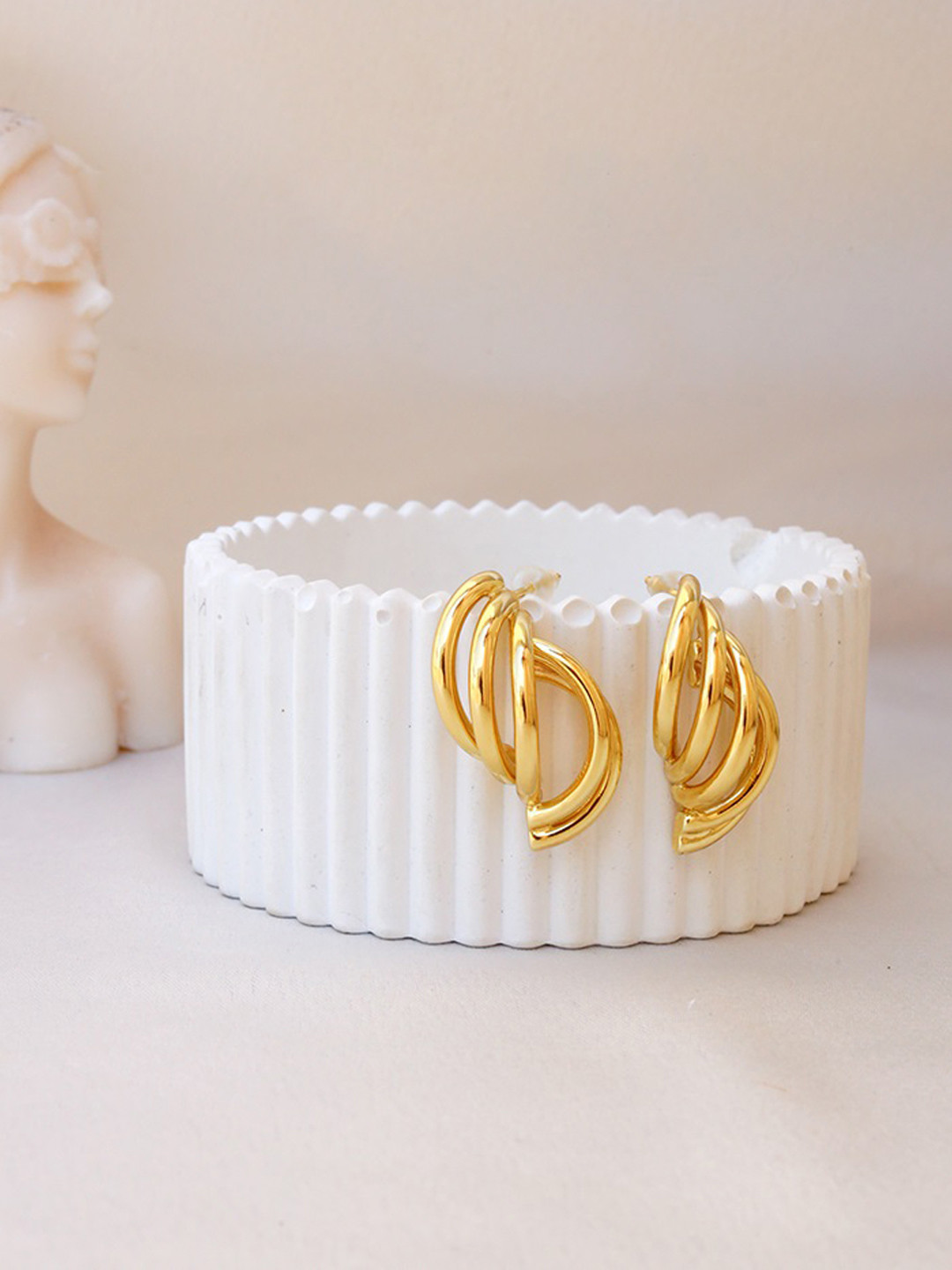 Perfectly Average Women 18K Gold Plated Spiral Gold Earrings