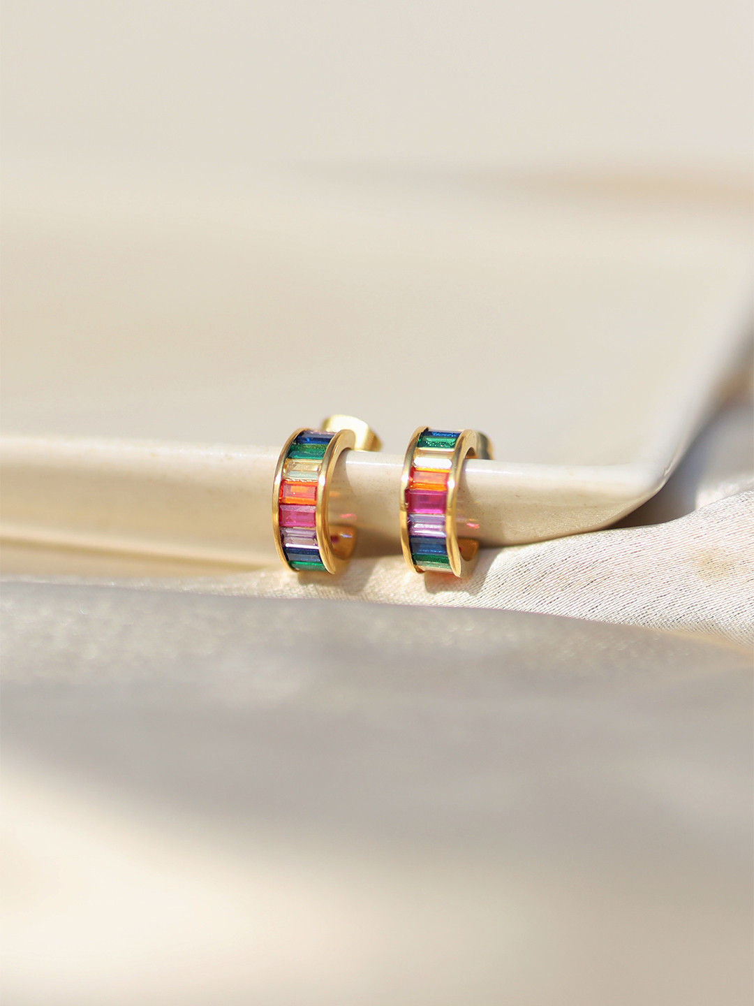 Perfectly Average Women 18K Gold Plated Rainbow Huggies