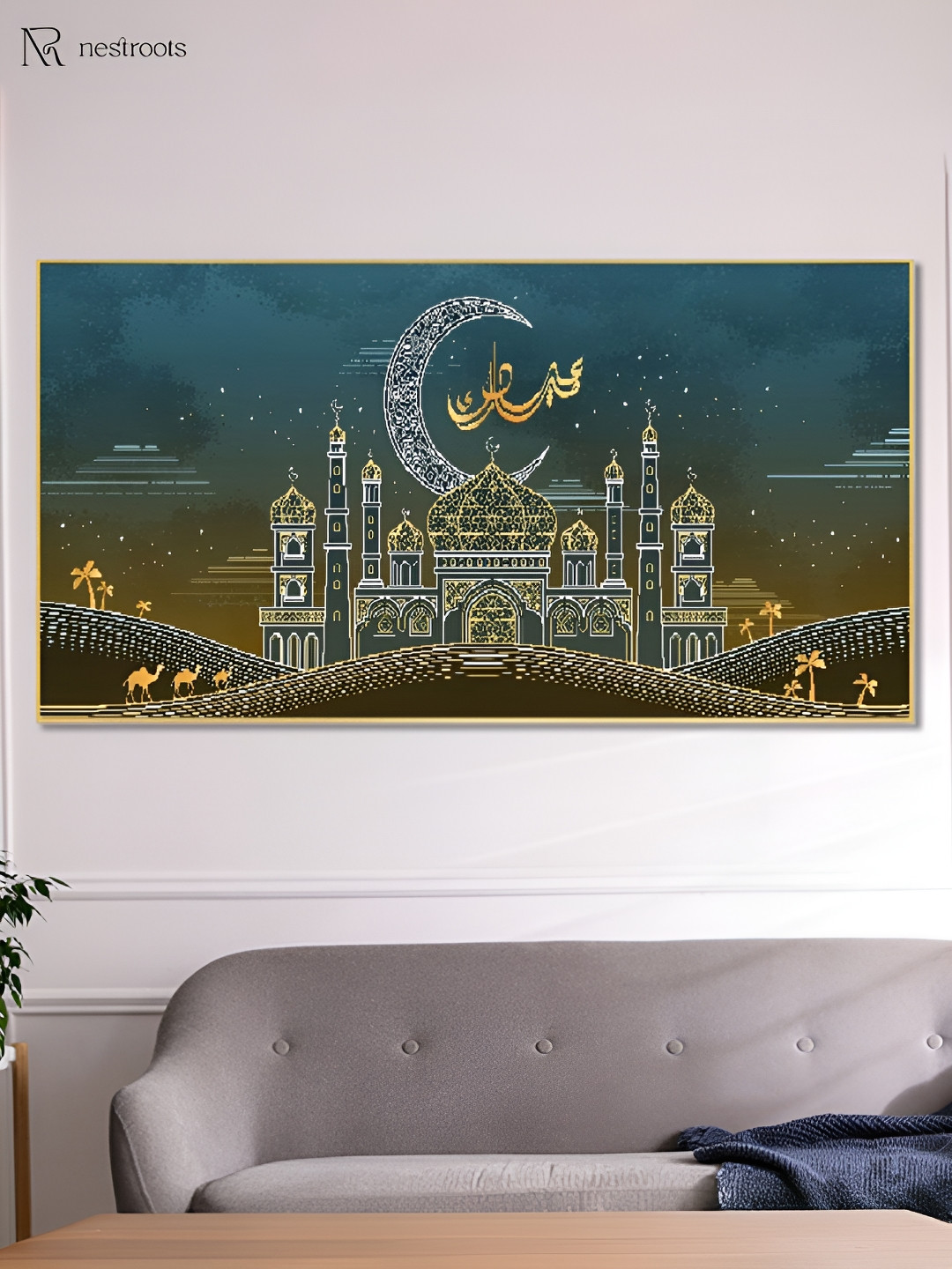 nestroots Blue & White Religious Canvas Wall Art