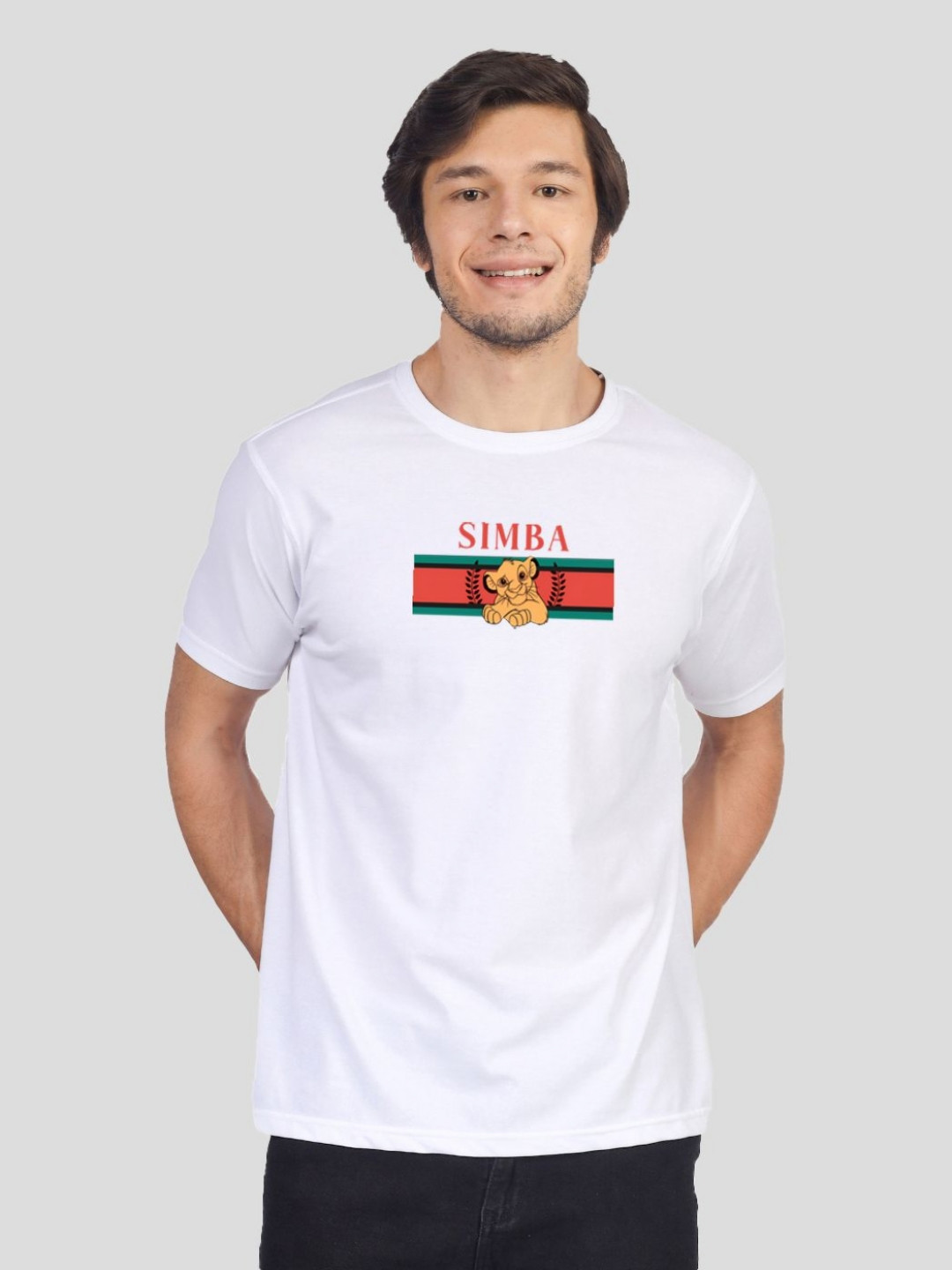 Greylongg Men Simba Graphic Printed Round Neck T-shirt