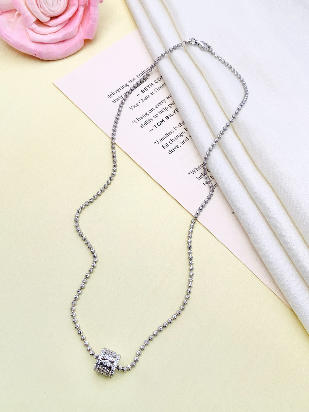 DURGA INTERNATIONAL 925 Sterling Silver Stone Studded Chain