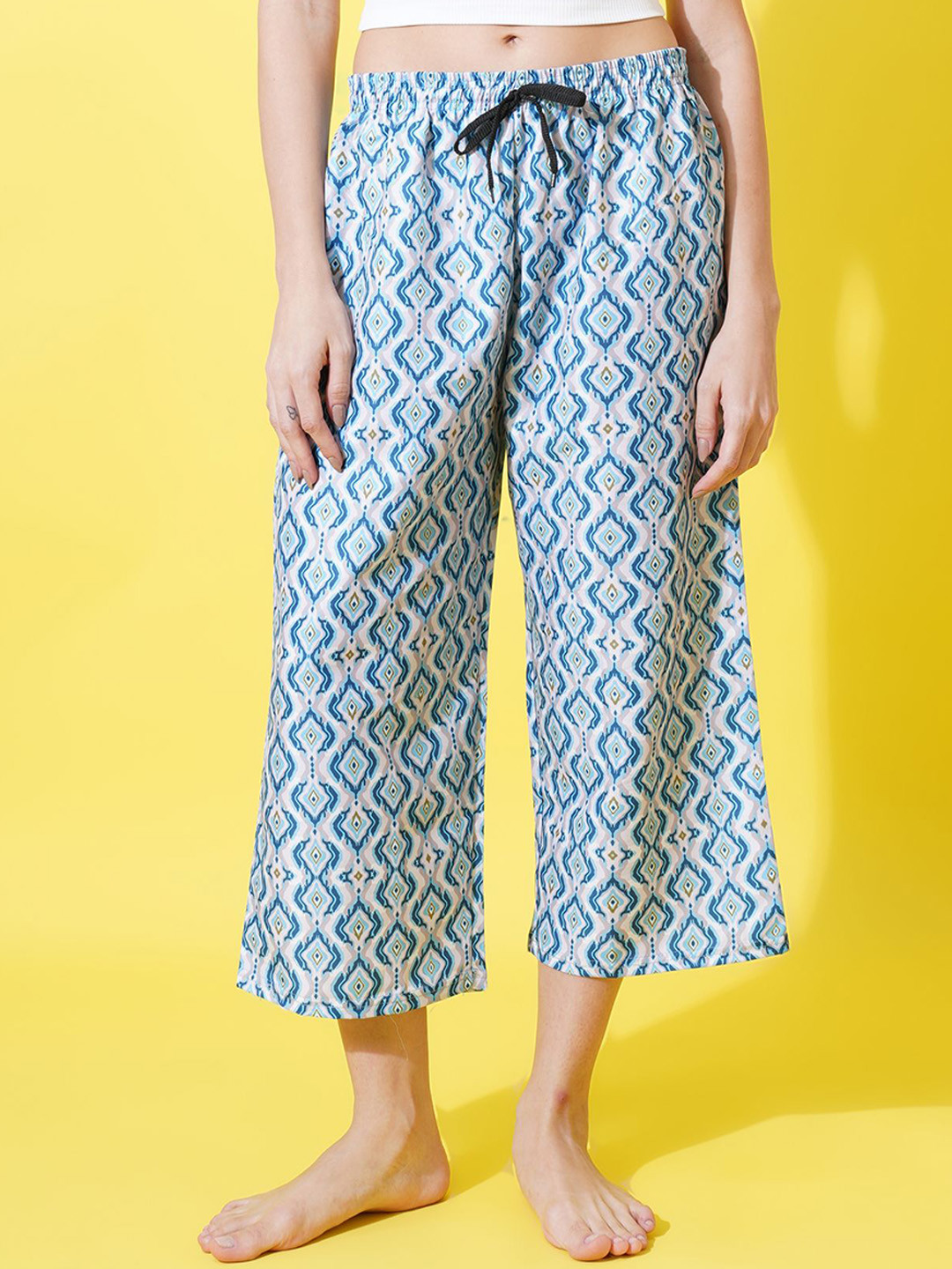 FFLIRTYGO Women Ethnic Motif Printed Mid-Rise Lounge Pants