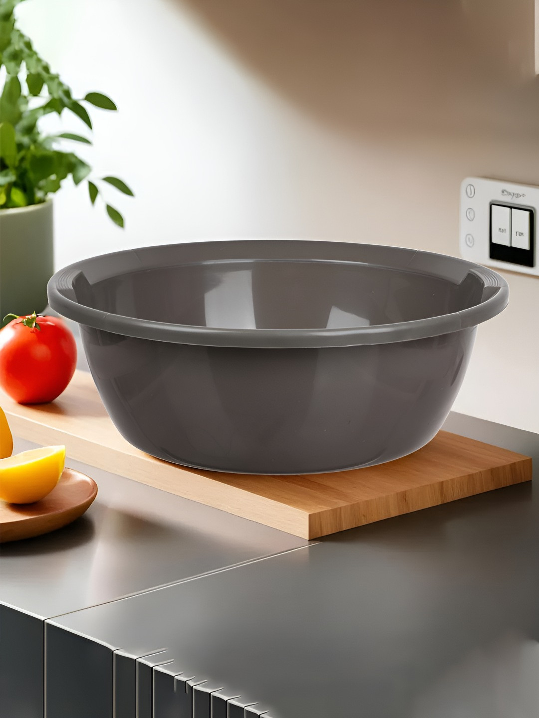 Kuber Industries Grey 2 Pieces Odor-Free Fruit and Vegetable Basket-12L