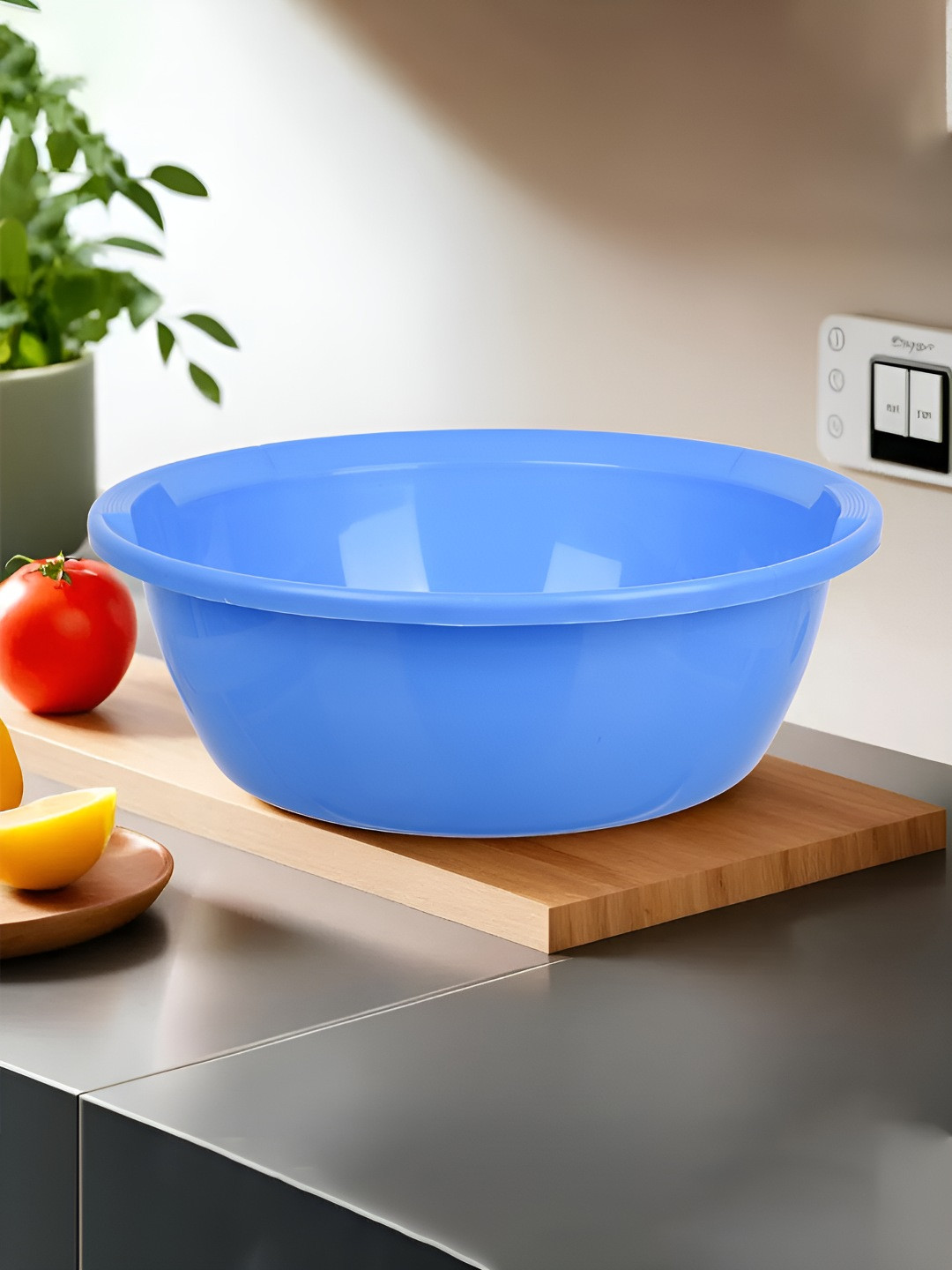 Kuber Industries Blue 3 Pieces Dishwasher Safe Fruit & Vegitable Baskets