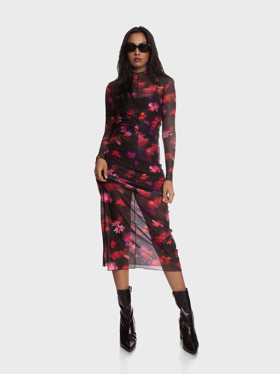 Lemonlords Floral Print Midi Dress