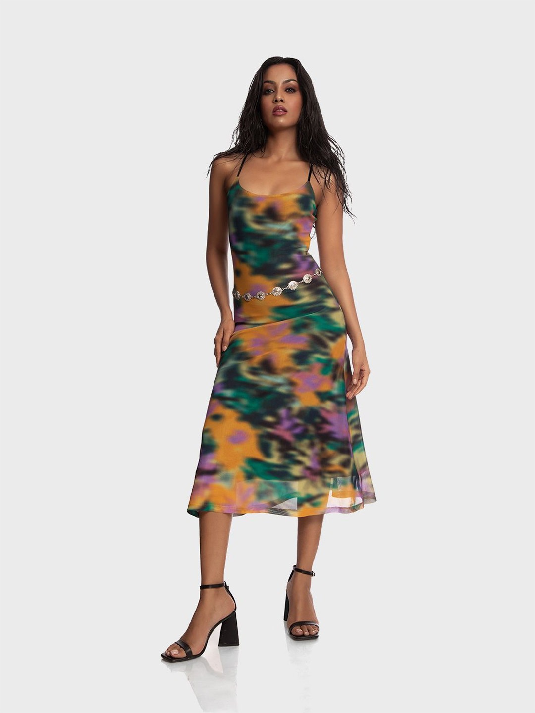 Lemonlords Print A-Line Midi Dress