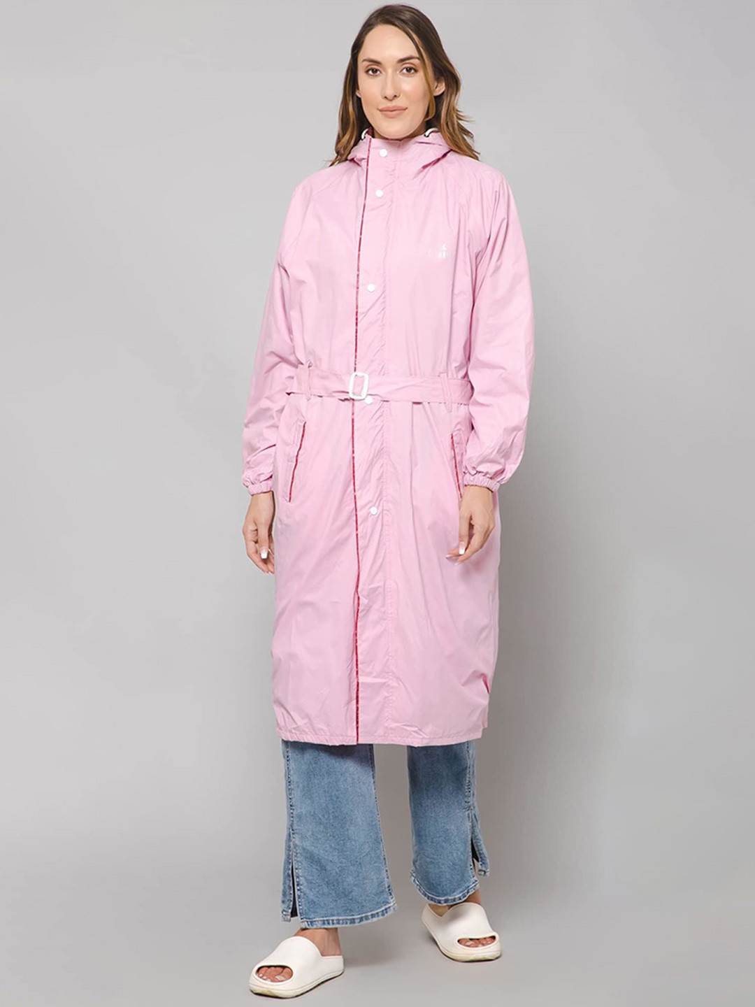 THE CLOWNFISH Drizzle Diva Reversible Water Proof Hooded Rain Jacket