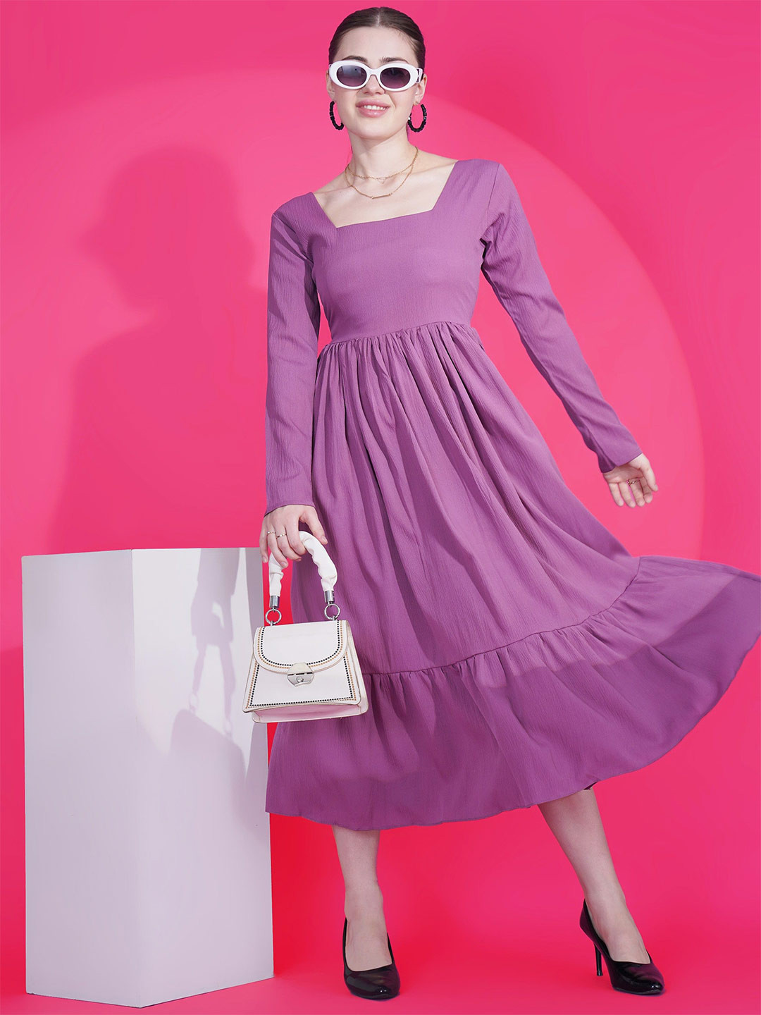 SHEETAL Associates Fit and Flare Midi Dress