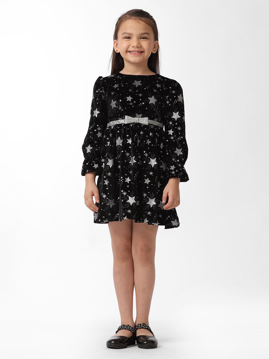 KATE & OSCAR Floral Print Bell Sleeve Fit & Flare Dress