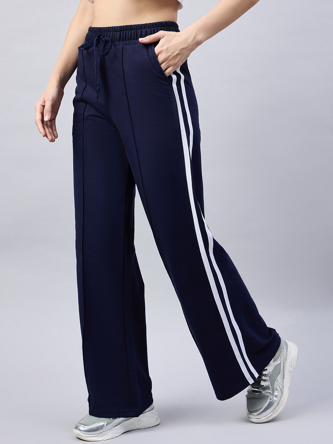 FEMEA Side Stripe Wide Leg Track Pants