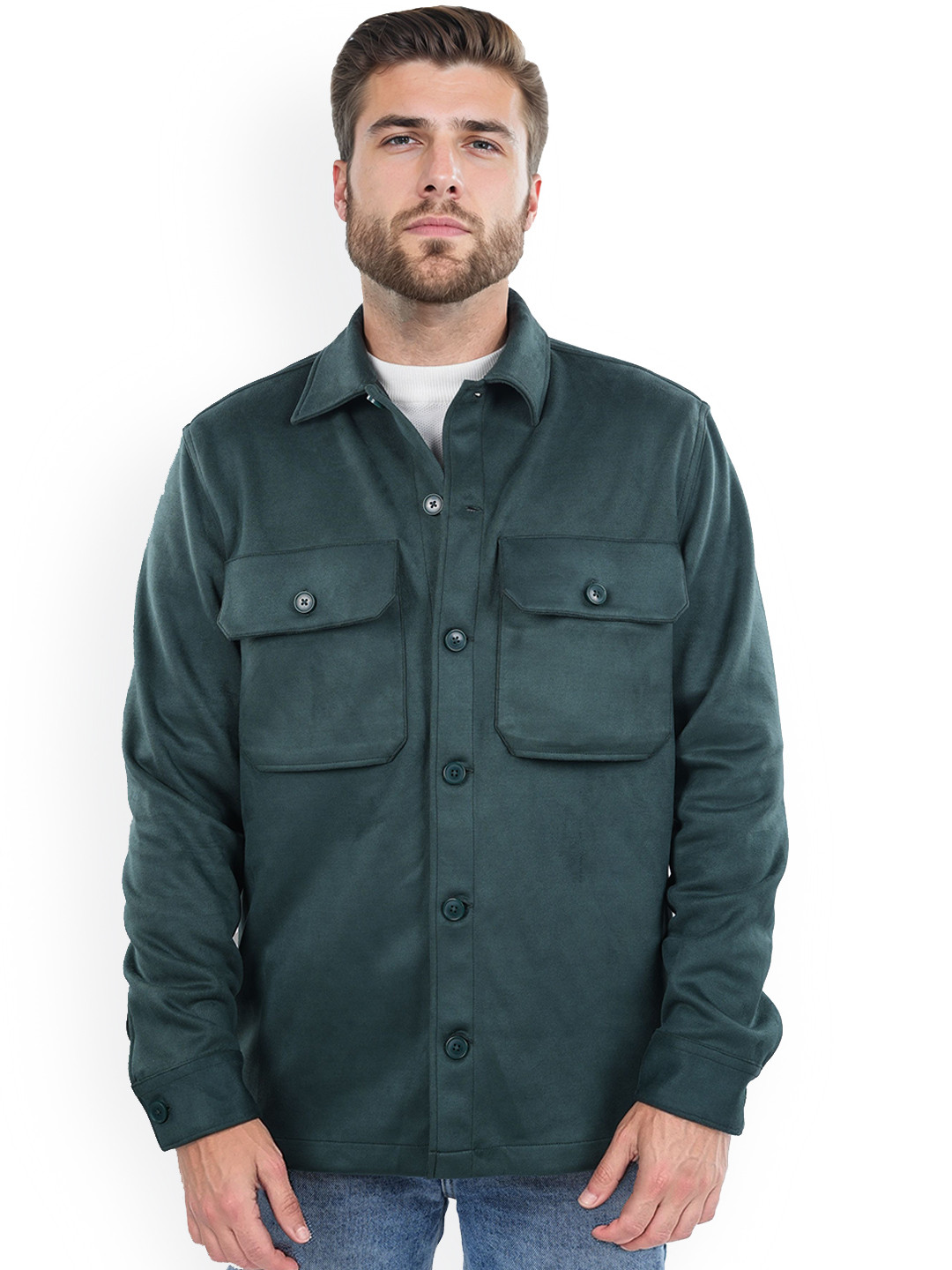 Denim Jacket Owen Shirt Jacket Celio Men Lightweight Crop Tailored