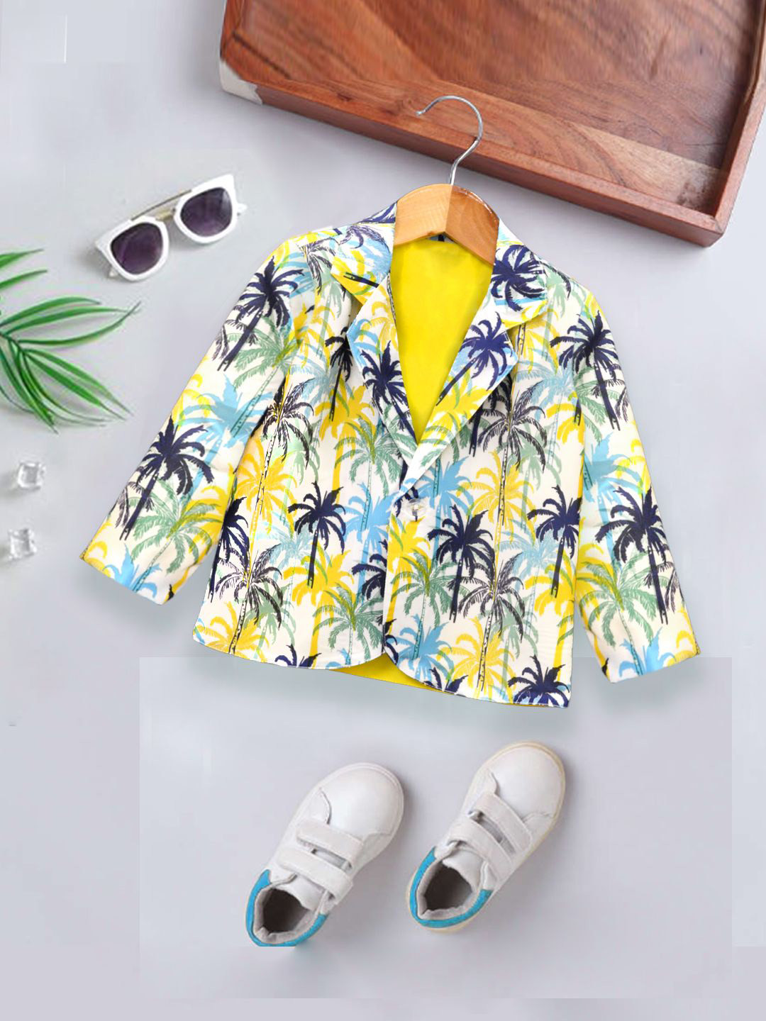 A.T.U.N. Boys Printed Notched Lapel Single-Breasted Blazer