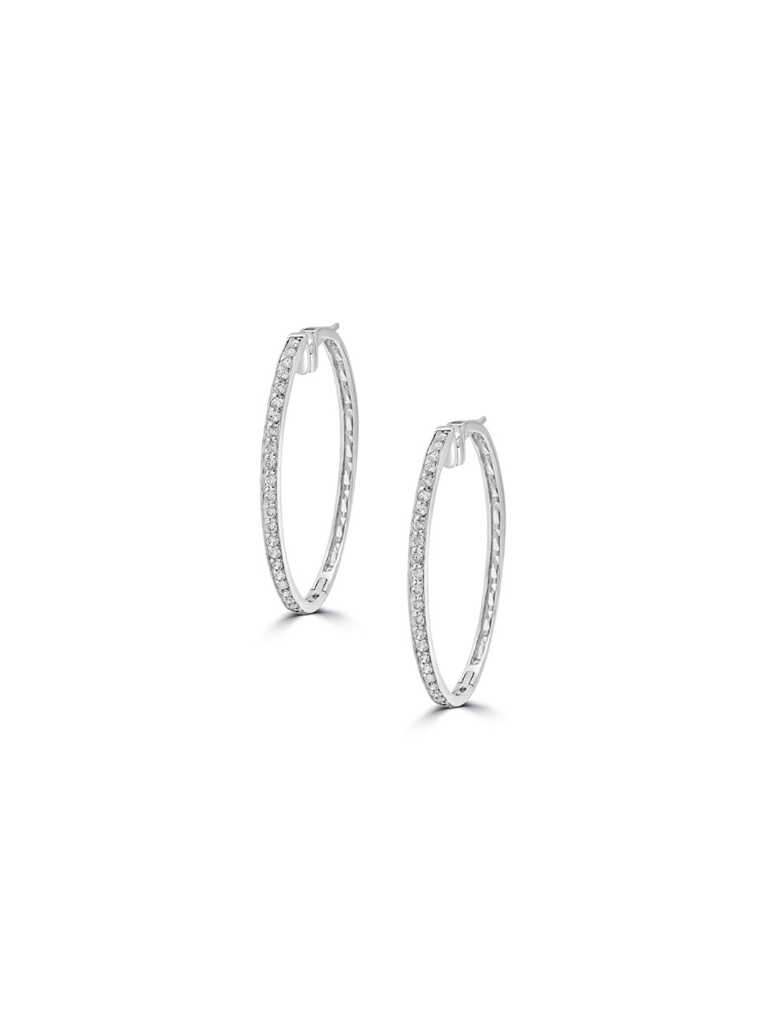 925 SILLER 925 Sterling Silver Classic Round Hoop Earrings