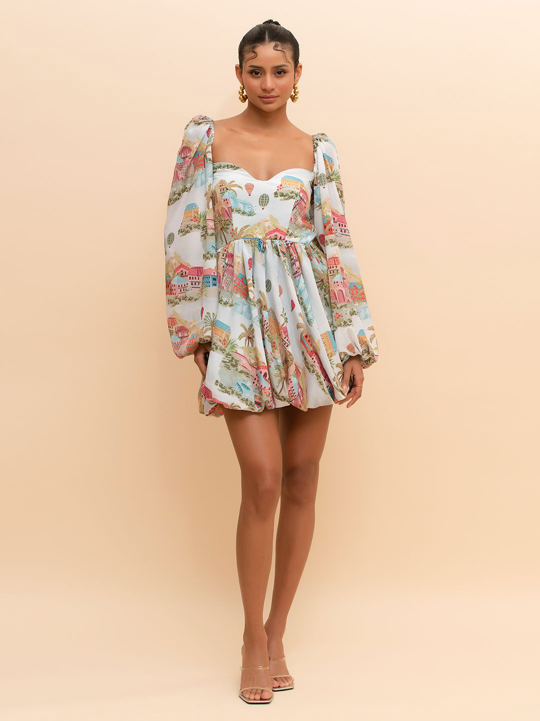 R.Y by Rishi and Vibhuti Women Puff Sleeve Fit & Flare Mini Dress