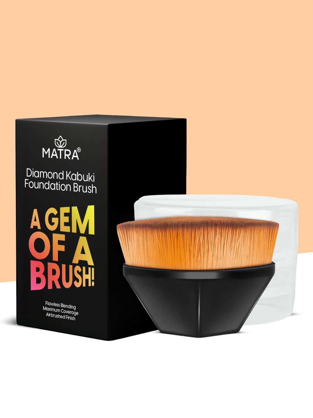 MATRA Diamond Kabuki Flawless Blending Foundation Makeup Brush - Black