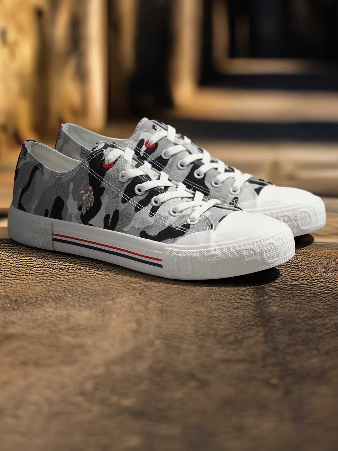 U.S. Polo Assn. Paolo Men Printed Classics Canvas Lace-Up Sneakers