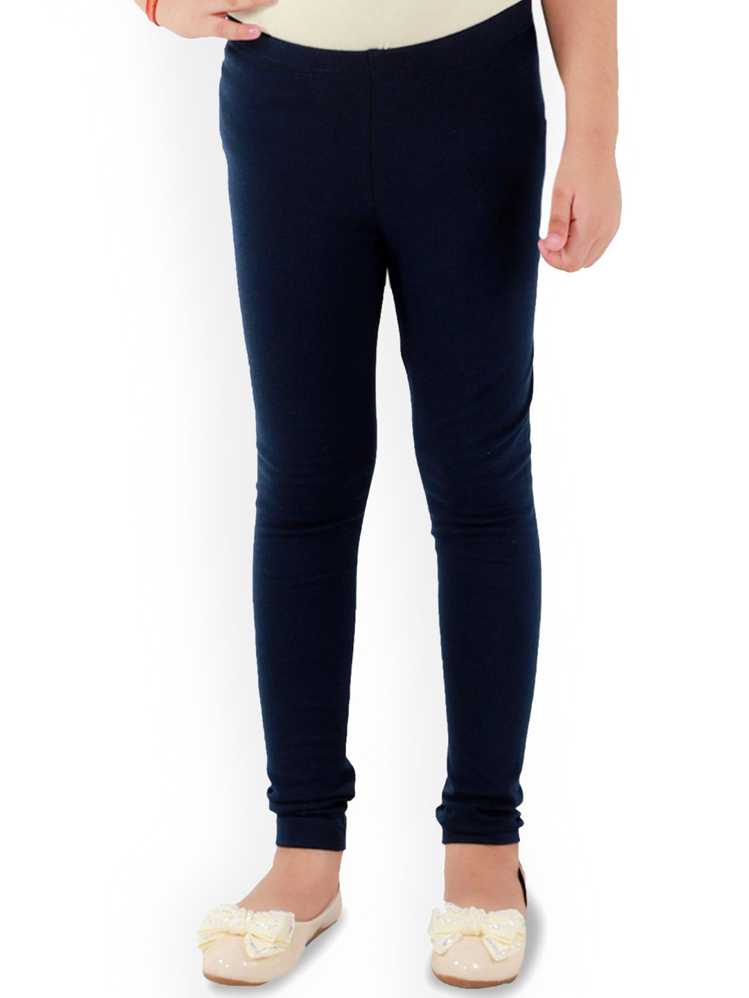 Kids Cave Girls Cotton Churidhar-Length Leggings