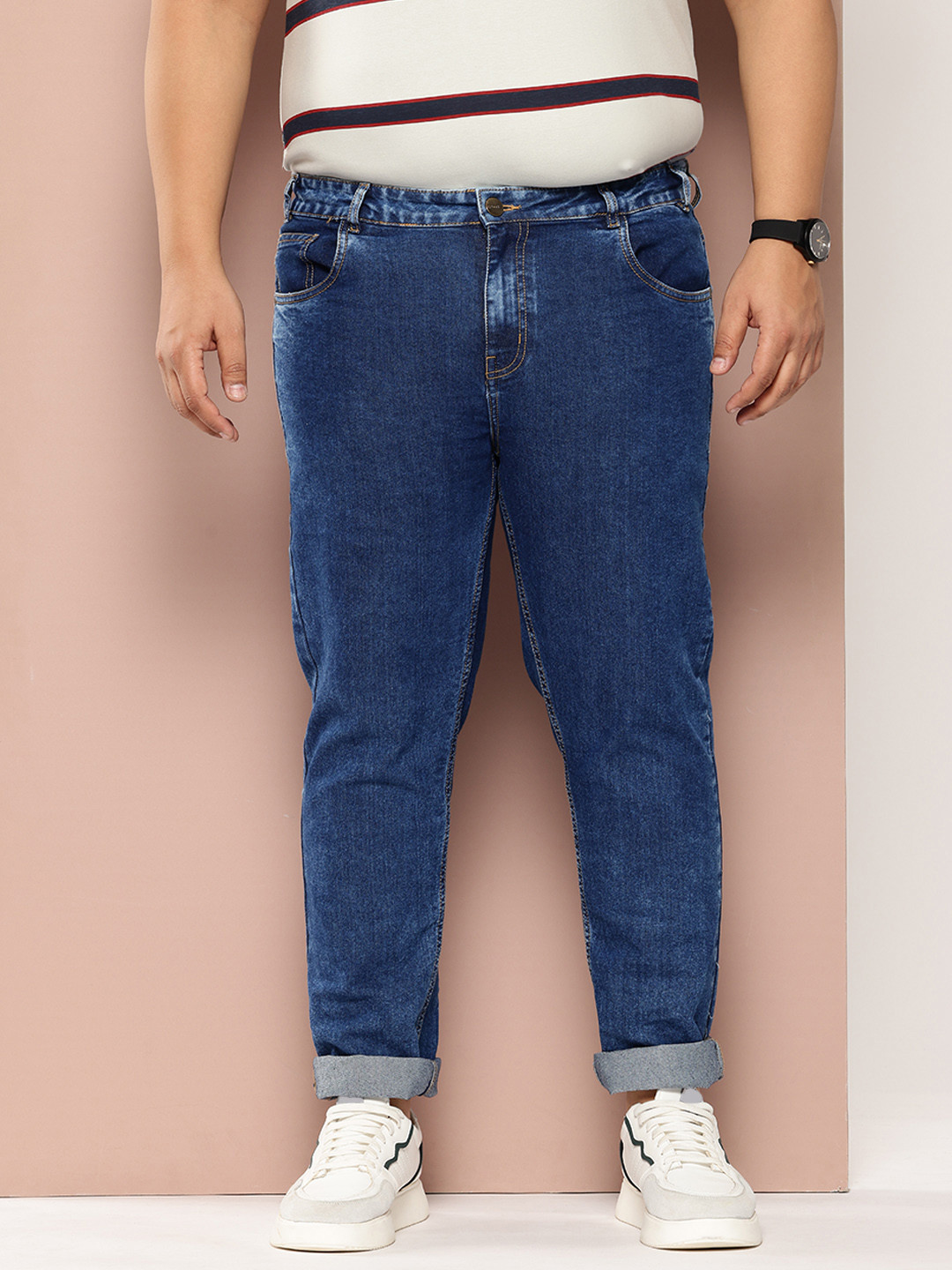 Sztori Plus-Size Men Stretchable Slim Fit Jeans