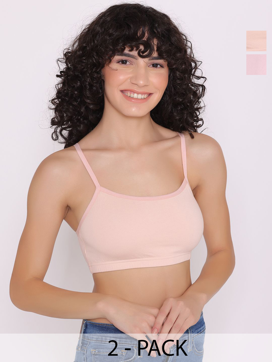 INKURV Women Pack of 2 Full Coverage Non-Padded Non Wired Beginners Bra