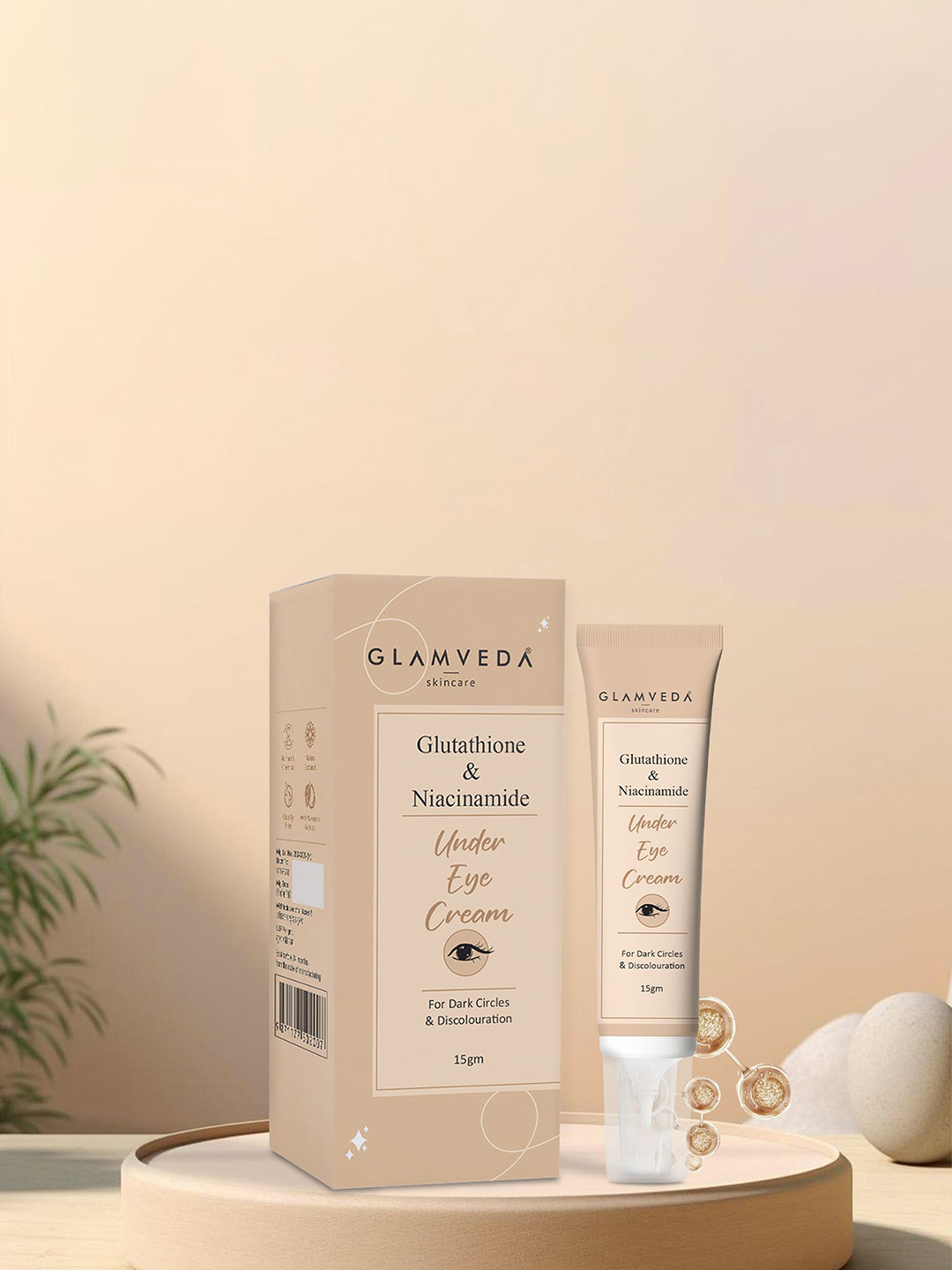 GLAMVEDA Glutathione & Niacinamide Eye Cream For Under Eye Dark Circles & Puffiness - 15g