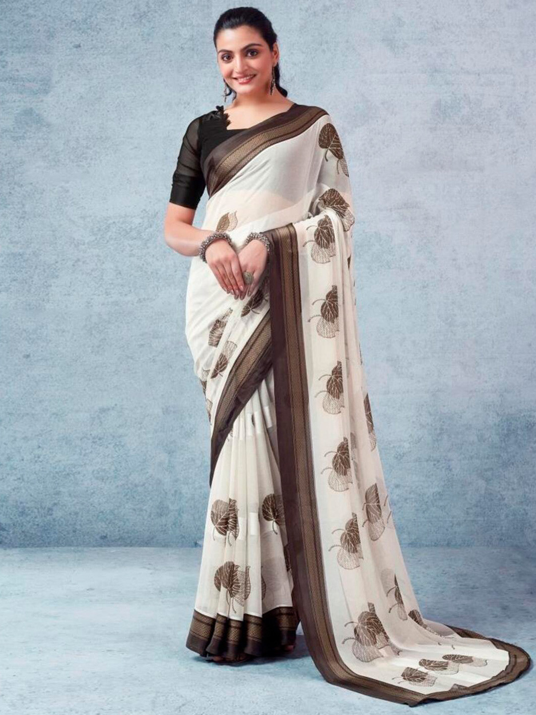 Sanwariya Silk Floral Printed Pure Georgette Bagh Saree