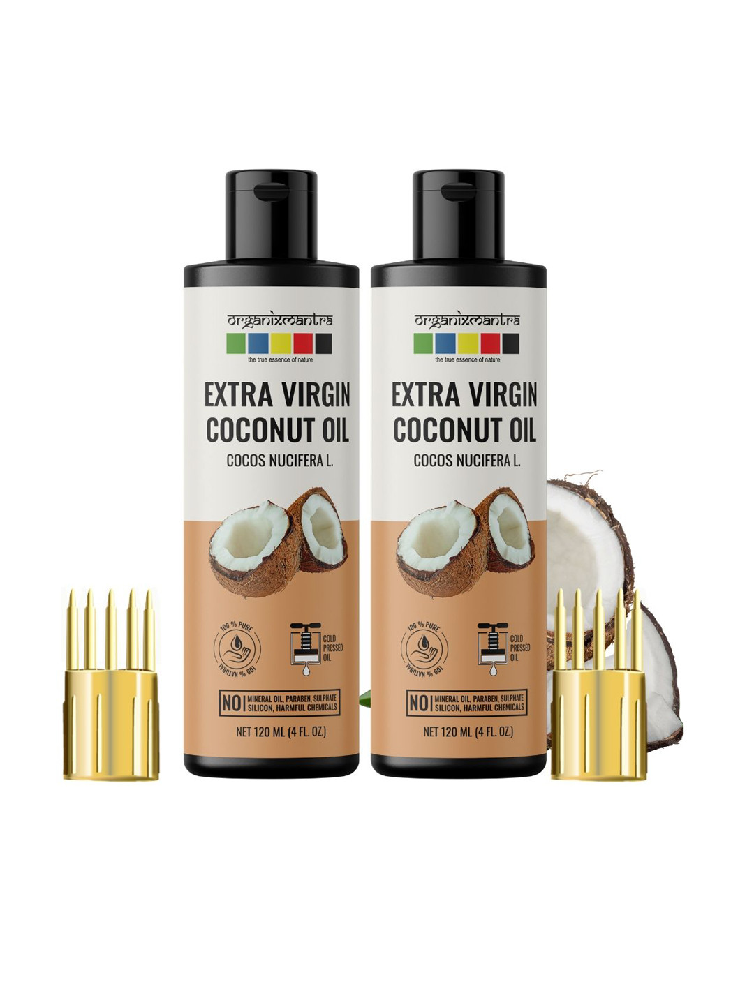 Organix Mantra Set Of 2 Cold Pressed Organic Extra Virgin Coconut Oil - 120ml Each