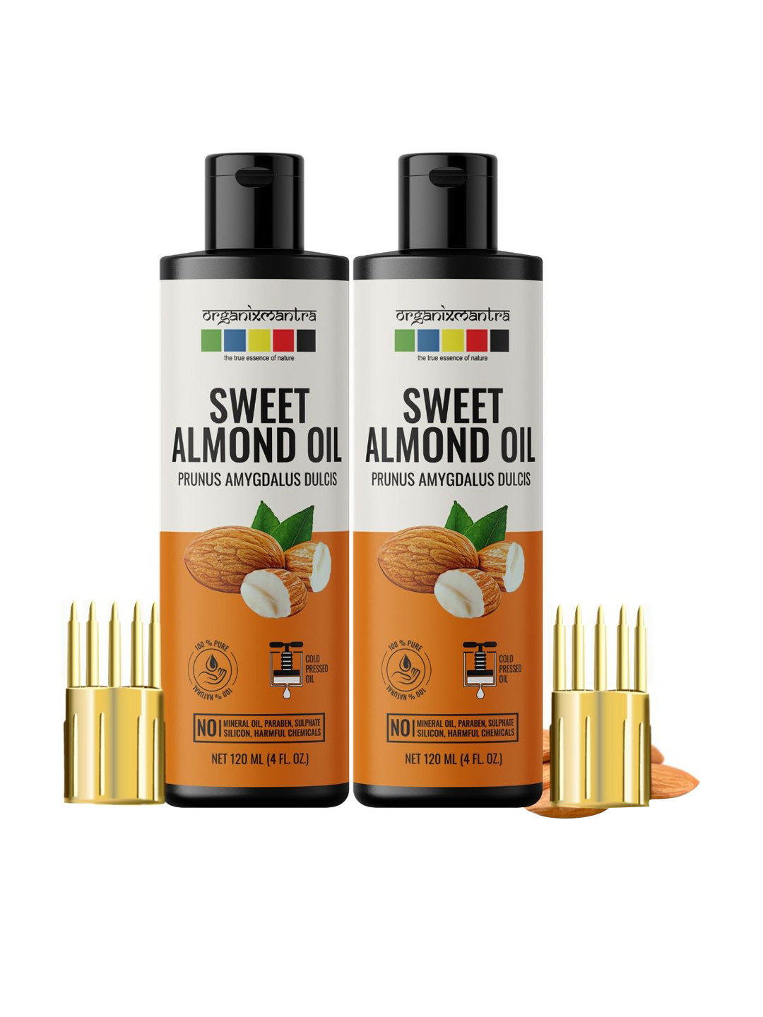 Organix Mantra Set Of 2 Cold Pressed Organic Sweet Almond Oil - 120ml Each