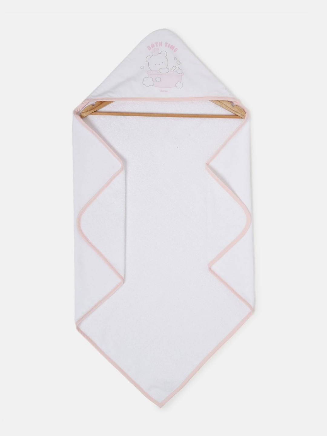 Chicco Pink & White Printed Cotton 380 GSM Bath Towel