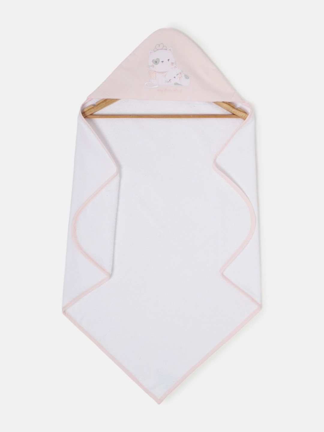 Chicco Pink & White Printed Cotton 380 GSM Bath Towel