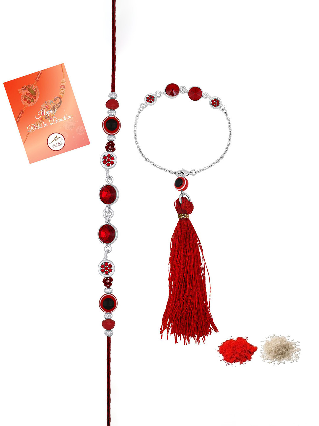 Mahi Beaded Thread Couple Rakhis